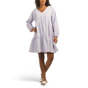 BELLAMBRA Navy Blue Made In Italy Linen Blend Mini Dress